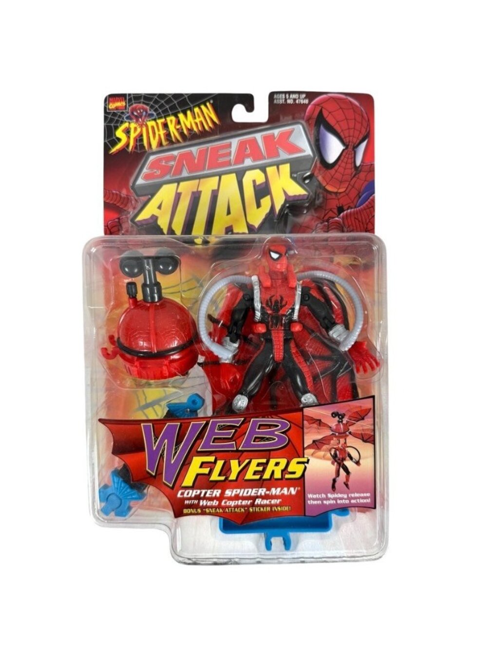 Marvel Comics Sneak Attack Web Flyers Copter Spider-Man Toybiz 1997 NEW